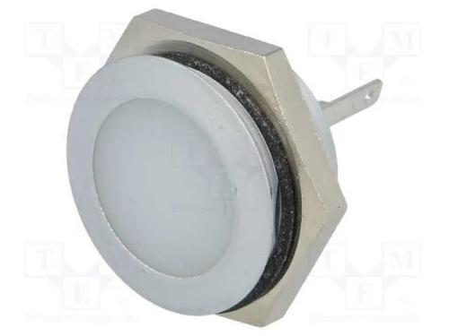 Luz indicadora: LED, plana, branco, 12÷14VDC, 22m.