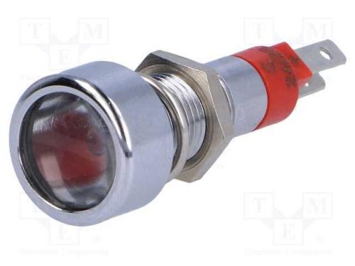 Luz indicadora: LED, plana, vermelho, 24÷28VDC, 2.