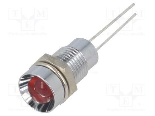 Luz indicadora: LED, côncavo, vermelho, 8,2mm, IP.