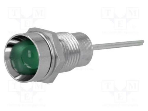 Luz indicadora: LED, côncavo, verde, 8,2mm, IP40,.