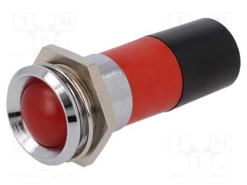 Luz indicadora: LED, côncavo, vermelho, 230VDC, 2.