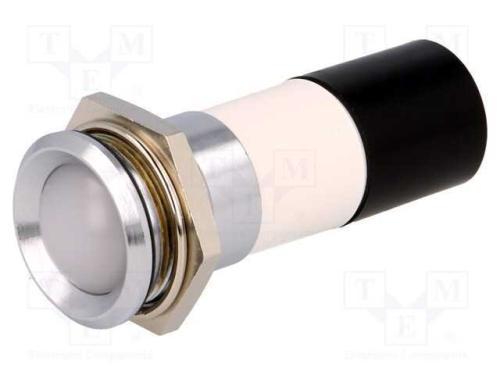 Luz indicadora: LED, côncavo, branco, 230VDC, 230.