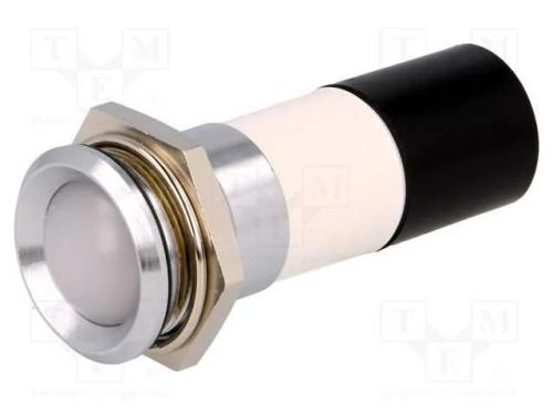 Luz indicadora: LED, côncavo, branco, 230VDC, 230.