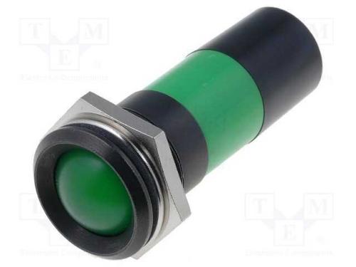 Luz indicadora: LED, côncavo, verde, 230VAC, 22,2.