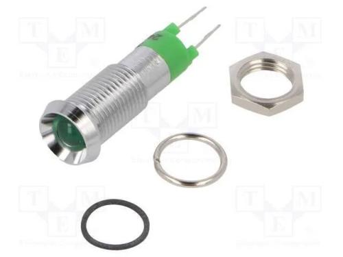 Luz indicadora: LED, côncavo, 24÷28VDC, 8,2mm, IP.