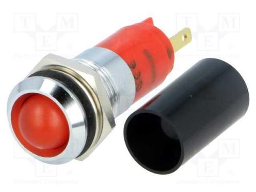 Luz indicadora: LED, côncavo, vermelho, 130VAC, 1.