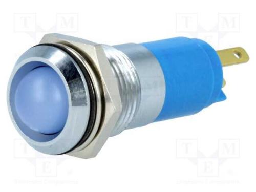 Luz indicadora: LED, côncavo, azul, 24÷28VDC, 24÷.