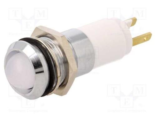 Luz indicadora: LED, côncavo, branco, 12÷14VDC, 1.