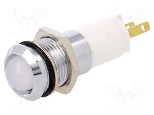Luz indicadora: LED, côncavo, branco, 24÷28VDC, 2.