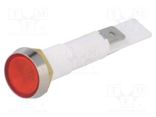 Luz indicadora: com lâmpada de néon, plana, 230VA.