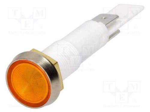 Luz indicadora: com lâmpada de néon, plana, 230VA.