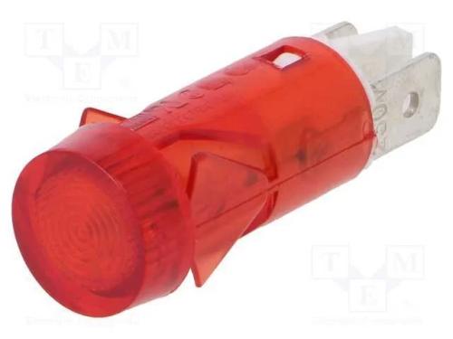 Luz indicadora: com lâmpada de néon, plana, verme.