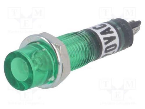 Luz indicadora: com lâmpada de néon FLUO, côncavo.