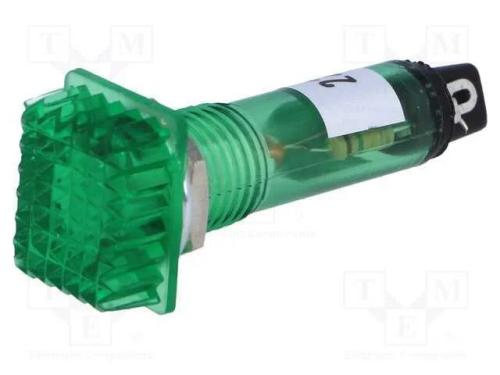 Luz indicadora: com lâmpada de néon FLUO, convexa.