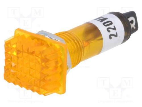 Luz indicadora: com lâmpada de néon, convexa, ama.