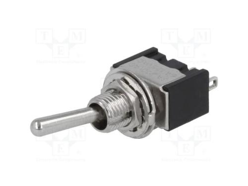 Interruptor: de alavanca, Pos: 2, SPDT, ON-(ON), .