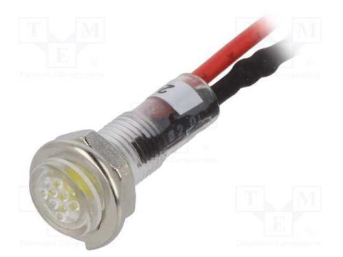 Luz indicadora: LED, plana, amarela, 24VDC, 5,2mm.