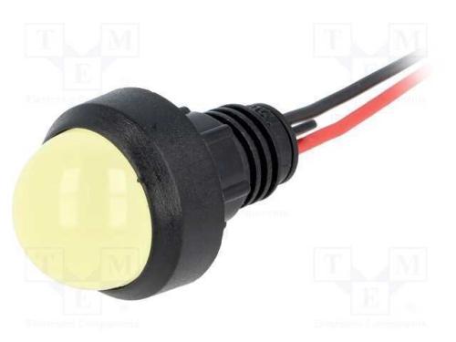 Luz indicadora: LED, convexa, amarela, 220VDC, 13.