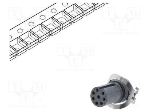 Tomada, M12, Pin: 8, Fêmea, Código A-Devicenet / Canopen, para Pcb