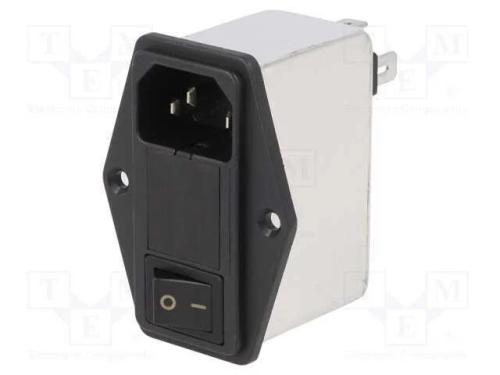 Conector: de alimentação, tomada, macho, 4A, 250V.
