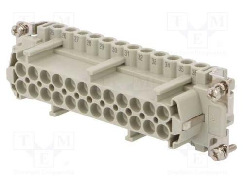 Conector: HDC, fêmea, CNE, PIN: 24, 24+PE, tamanh.