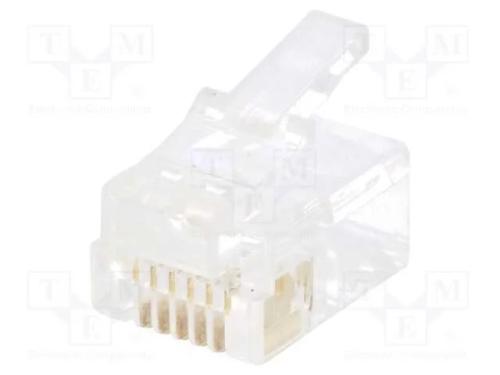 Ficha, RJ12, PIN: 6, Sistema: 6p6c, com cabo, IDC.