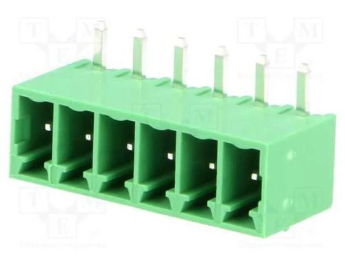 Bloco terminal separável, 3,5mm, faixas: 6, angul.