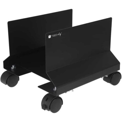 Techly Cpu/Pc Halterung Mit Rollen, Metall, Schwarz