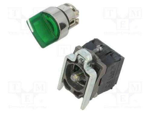 Interruptor: Giratório, 22mm, Pos.Estáv: 2, Nc + No, Verde, Led, 24v