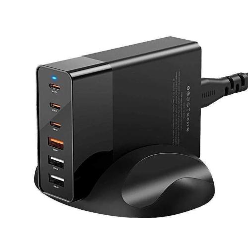 Carregador 3x USB / 3x USB-C 75W Preto - BLITZWOLF