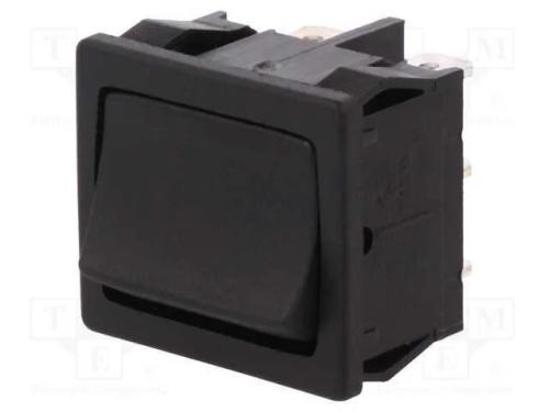 ROCKER, DPDT, Pos: 2, ON-ON, 10A/250VAC, preto, I.
