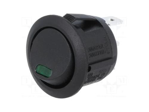ROCKER, SPST, Pos: 2, ON-OFF, 10A/250VAC, 10A/24V.