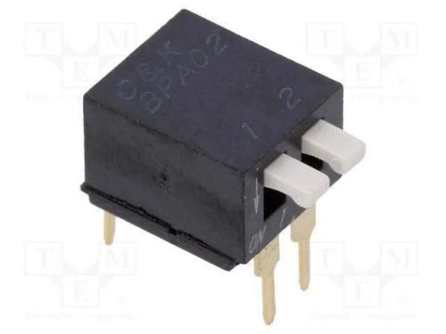 Interruptor: Dip-Switch, Quantidade de Secções: 2, Off-On, Pos: 2