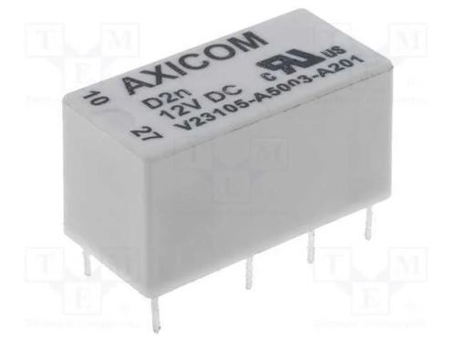 Relé: Eletromagnético, Dpdt, Ubobina : 12vdc, Icontactos Max: 3a