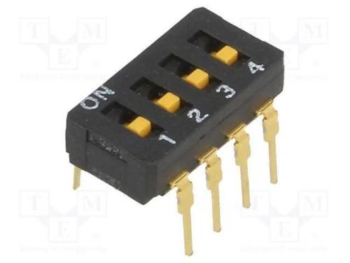 Interruptor: DIP-SWITCH, Quantidade de secções: 4.