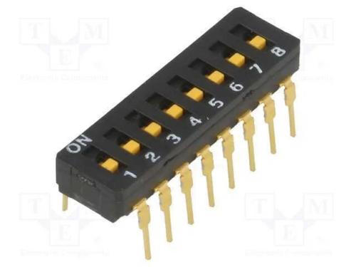 Interruptor: DIP-SWITCH, Quantidade de secções: 8.
