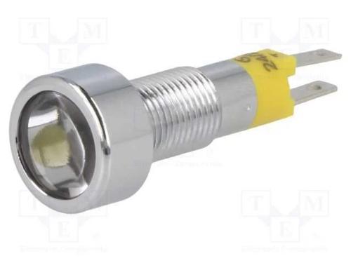 Luz indicadora: LED, plana, amarela, 24÷28VDC, 24.