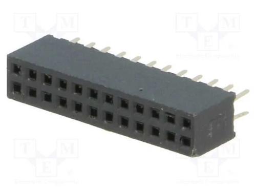 Tomada, pinos, fêmea, PIN: 24, simples, 1,27mm, T.