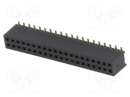 Tomada, pinos, fêmea, PIN: 40, simples, 1,27mm, S.
