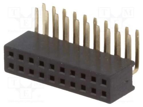 Tomada, pinos, fêmea, PIN: 20, angulares 90, 1,27.