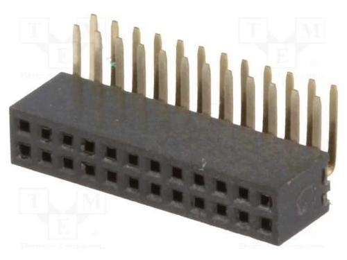 Tomada, pinos, fêmea, PIN: 24, angulares 90, 1,27.