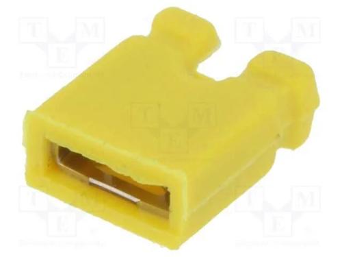 Jumper, pinos, fêmea, abertas, 2,54mm, 1x2, amare.
