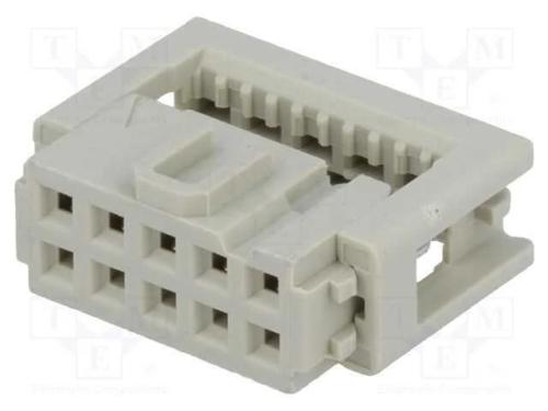 Ficha, Idc, Fêmea, Pin: 10, para Fita, 1,27mm, R. Contatos: 2,54mm