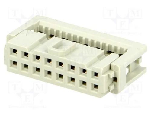 Ficha, Idc, Fêmea, Pin: 16, para Fita, 1,27mm, R. Contatos: 2,54mm