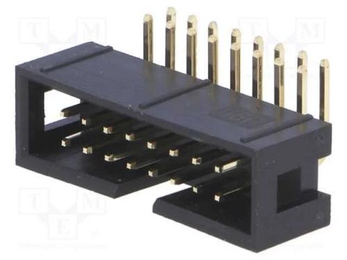 Tomada, Idc, Macho, Pin: 16, Angulares 90, Tht, Dourado, 2,54mm