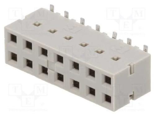 Tomada, Fio-Placa, Fêmea, Dubox, 2,54mm, Pin: 14, Smt, Dourado, Fci