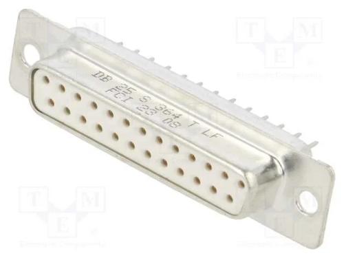 D-Sub, PIN: 25, tomada, macho, para painel, simpl.