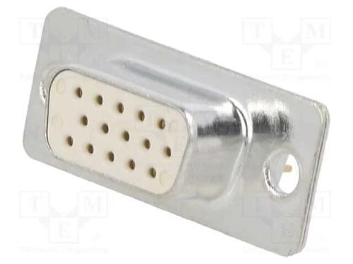 D-Sub HD, PIN: 15, tomada, fêmea, para PCB, simpl.