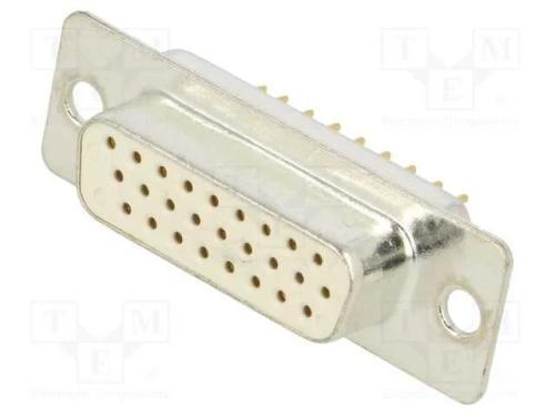 D-Sub HD, PIN: 26, tomada, fêmea, para PCB, simpl.