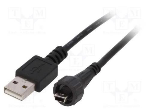 Cabo-adaptador, USB A ficha,USB B mini pino (esta.